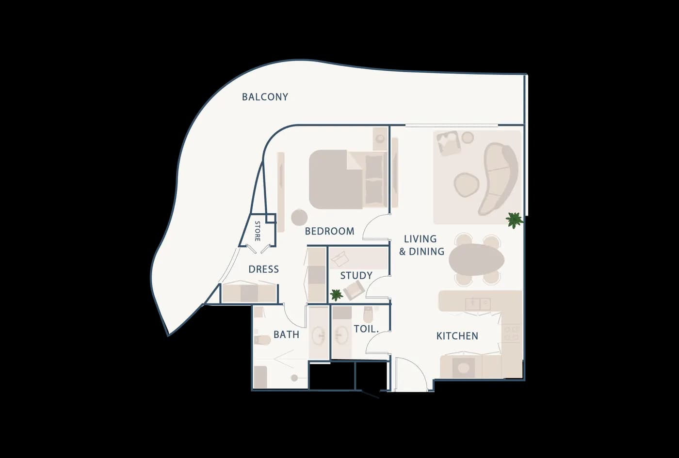 1 Bedroom-06 — Beach Walk Residence